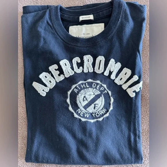 Abercrombie & Fitch NY Men’s T-shirt navy XL - Picture 4 of 5